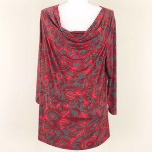 Clara Sun Woo 3/4 Sleeve Drape Neck Top Size 1X